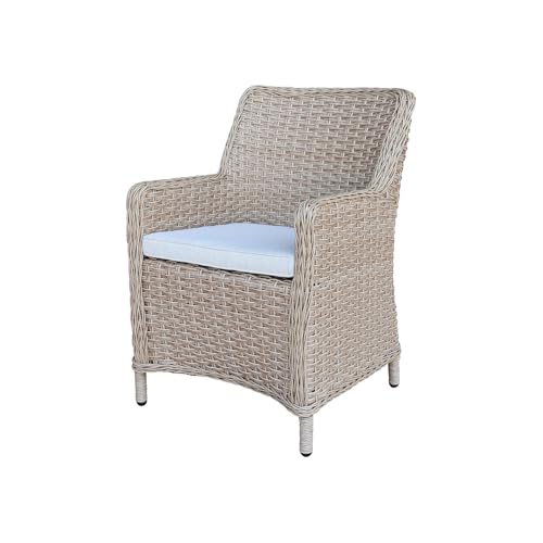 IC INTERNATIONAL CONCEPTS Outdoor 5 Piece Wicker Patio Furniture Set with Round Table and 4 Chairs Natural