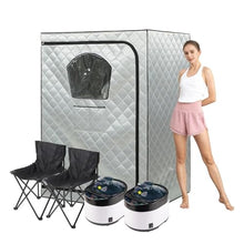 2 2People Portable Sauna Tent Steamer Folding Chair Set Remote Control