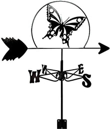 Weather Vane Animal Deer Weathervane Stainless Steel Wind Direction Indicator Professional Measuring Tools Durable Retro Farm Scene Garden Stake (Deer 1) (Butterfly)