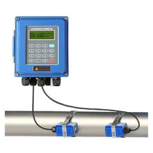 Water Flow Meter, TUF-2000B TS-2 TM-1 TL-1 Wall Mounted Ultrasonic Water Flowmeter IP67 BTU Meter Liquid Flow Speed Tester 15-6000mm,for Outdoor Garden Hose Watering(Host TM-1 TL-1)