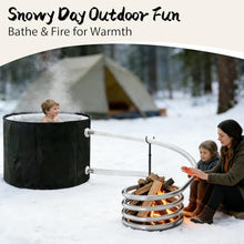 Deehouve Foldable Wood-Fired Outdoor Bathtub, Non-Inflatable & Portable Pool/Bathtub 2-in-1 Bath & BBQ Family Outdoor Use (black)
