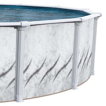 Wilbar Pools 'Galleria' 18 ft Round Above Ground Swimming Pool | 52 Inch Resin Protected Steel Sided Walls | Bundle Includes: 25 Gauge Overlap Liner & Widemouth Skimmer