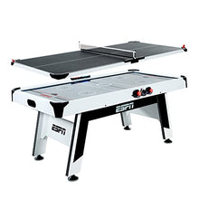 ESPN Sports Air Hockey Game Table 72 Inch Indoor Arcade Gaming Set White/Black/Red