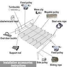 FENGZEQUAN Retractable Wave Awning Cover, Slip Rope Retractable Shade Sail, Breathable Wave Awning，Replacement Pergola for Outdoor Gardens, Patios, Decks and Gazebos(W2.2*L18m/W7.22*L59.05ft)