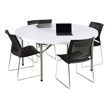 Norwood Commercial Furniture 5' Round Multipurpose Plastic Folding Table for Parties and Events, Portable Blow-Molded Indoor/Outdoor Event Table, White