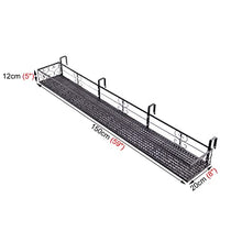 Jrameoy Balcony Railing Plant Stand, Metal, Black, with Guardrail Fence Design, 130 lbs Load Capacity