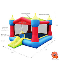 Bounceland Inflatable Party Castle Bounce House with Slide and Basketball Hoop Red/Blue