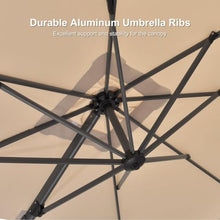 OROTLECT 8' X 8' Patio Beige Umbrella with Base for Pool 7' High Offset Outdoor Cantilever Beige Umbrella Swimming Pool with 360°Rotation for Poolside