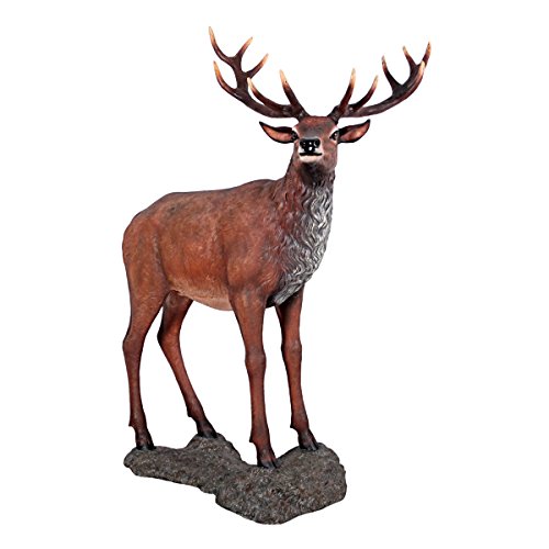 Design Toscano NE130058 Red Deer Buck Statue with Base Grande Full Color