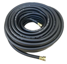 100 ft x 5/8" Hybrid Garden Hose Black Rubber Water Hose Female 3/4" Brass Fits