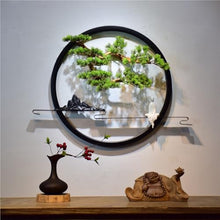 YXIANG56Q Fake Plants Chinese-Style Simulated Welcoming Pine Mural Decoration for Living Room Walls and Home Furnishings Bonsai Tree(Large)