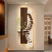 FILWY 3D Wall Art Decor with LED Lights, Hydroponic Glass Vase and Simulated Plants, Illuminated Landscape Painting for Living Room, Bedroom, Hallway (120x40cm) (A 120 * 40cm/47.2 * 15.7in)
