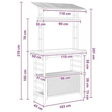 KGFHERENB Outdoor Bar Table Natural Bamboo High Top Pub Table with Roof and Storage Shelves, 43.3 x 19.7 x 82.7 Inches Tiki Bar Stand for Backyard Patio Garden Deck and Party