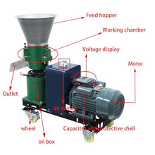 THUXEON 220V Feed Pellet Machine Chicken Feed Pellet Mill Machine with Three Head Pressure Roller Output 120-150Kg/h Animal Food Maker 4.5KW Feed Granulator 10MM