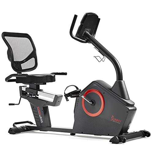 Sunny Health & Fitness Smart Recumbent Bike Black