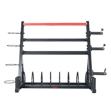 Sunny Health & Fitness All-In-One Weights Storage Rack Stand Black