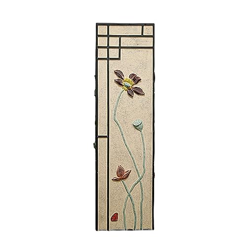 ARCVOX Home Garden Pedestal Stand Lotus Pattern, Synthetic Resin Asian Temple Pillar, Doorway Porch Plant Stand, Traditional Pillar Sculpture Statue (Color : Lotus, Size : Size XL)