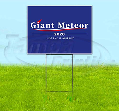 TampaPrinting Giant Meteor 2020 Yard Sign 18" x 24" with Metal Step Stake