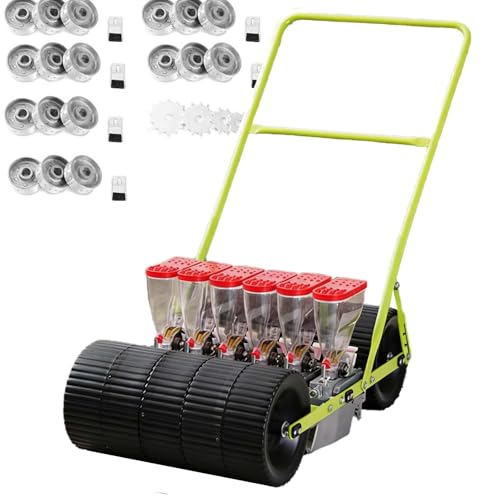 EXSHUING Corn Planter, Garden Seeder, Seed Drill, Seed Planter Machine, Sembradora De Maiz Y Frijol Manual, Sembradora De Maiz Manual, Lawn & Garden Spreaders, Hand Seed Spreader, 40+ Crops(6-Row)