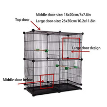 EliteBloom 31.4" Birdcages Wrought Iron Bird Cage Large Portable Bird House Square Bird House Carrier Durable Bird Carriers for Home,C