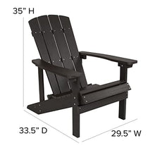 Flash Furniture Charlestown Indoor/Outdoor Faux Wood Adirondack Chairs, Weather-Resistant Polyresin Patio Adirondack Chairs, Set of 4, Navy