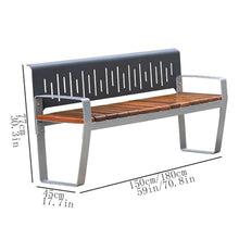 yinxx240708 Heavy-Duty Outdoor Benchs Steel Bench Wooden Chair Outdoor Garden Stainless Surface for Balcony Terrace Leisure Backrest Sitting Slatted Seat for Park, Yard & Porch(Small)