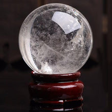 FOTCFATEV Round Rock Quartz Crystal Ball Gemstone Figurine with Stone Stand, Polished Divination Sphere for Yoga Feng Shui Home Decor,62~65mm