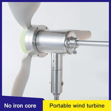 50W Portable Wind Turbines Generator Kit - 2m/s Low Wind Start, 24V Output With LED Light & USB Adapter For Camping RV And Off-Grid Power(Generator (without bracket))