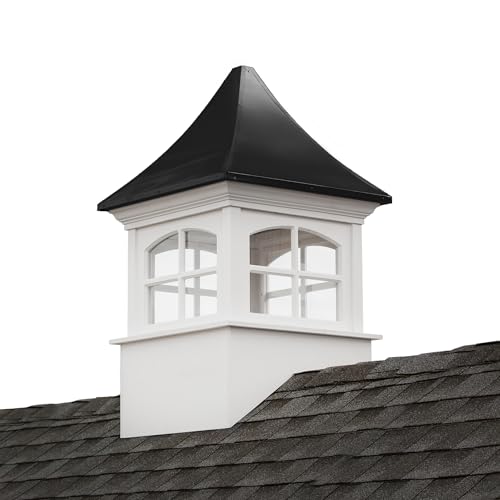 Good Directions Westport Vinyl Aluminum Roof Cupola 60" Square x 98" High White and Black