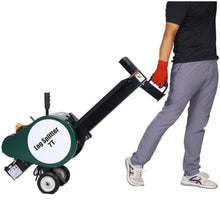 GRERON Electric Log Splitter, 7 Ton Double Flywheel Wood Splitter with 110V 2HP Copper Motor, Wheels, Portable Horizontal Firewood Splitting Machine for Logs up to 18 Inch