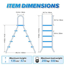 Above Ground Pool Ladder Double A Frame 4 Step All 53" Above Ground Pool