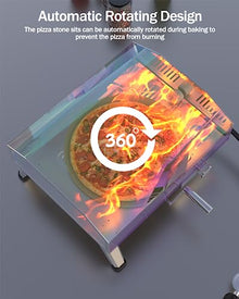 RIEDHOFF 16"Gas Outdoor Pizza Oven, Automatic Rotating Portable Pizza Maker, [1000°F] [8000W] Quickly Bake Stainless Steel Rotatable Pizza Grill with Foldable Legs for Outdoor Cooking Camping