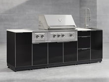 NewAge Products Classic Series 5PC Aluminum Black Modular Outdoor Kitchen Grill Island with 40" Performance Grill NG - 24"D x 72"W x 57.15"H