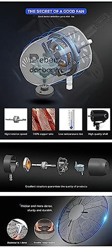 Rong Tian X Patio misting fan, outdoor commercial use, carnival venue, farming facility, greenhouse, etc. for physical cooling. 26-inch, 260W-110-120 volts (26 inches -260 watts -110-120 volts)