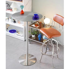 Stainless Steel Modern Sofa End Table for Living Room - Tall Bistro Pub Table for Patio or Balcony - Freestanding Breakfast Desk or Coffee Table,One Color-50x75cm