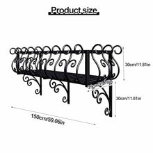 Asiwnshw Hanging Planter Wall Decor, Black Wall Mount Planter Plant Holder, Modern Floating Flower Display Stand for Garden Decor (59.06 * 13.78 * 11.81in)