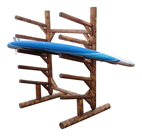 Log Kayak Rack 5 Place 1 Sided SUP Log Rack Canyon Brown