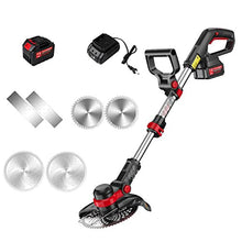 20V Electric Lawn Mower, with 3 Styles Blades 20V/7.5Ah Battery Home Small Cordless Lawn Mower Adjustable Telescopic Handle Rotating Machine Head Gard