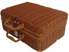 Storage Basket,Small Picnic Woven Portable Box with Handle Gift Boxes Flower Snack Handbag Outdoor Baskets Organizer