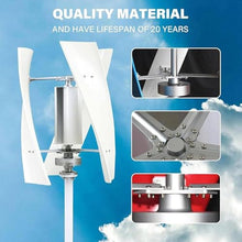 5Kw Wind Turbine Kit,12V 24V 48V Magnetic Levitation Vertical Axis Electric Power Generator, with MPPT Controller,Silent Wind Power System,RV, Marine,easy to install wind generator 5000W-24V
