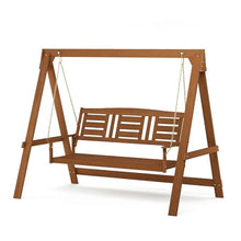 Furinno TIOMAN Hardwood A-Frame 3-Seater Porch Swing, Light Wood