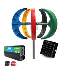 HUIZHITENGDA 48v,3000W Portable Wind Turbine for Home – 12V/24V Power Generator with 5 Nylon Fiber Blades Permanent Magnet Alternator(with Inverter)