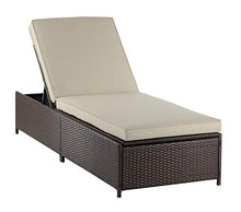 Serta Brown Resin Wicker Outdoor Patio Storage Chaise Lounge Beige