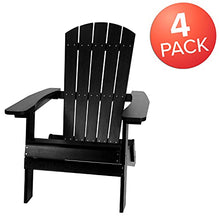 Flash Furniture Charlestown Folding Adirondack Chair Set of 4 Black