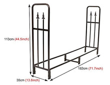 WANGKENSU 6ft Log Holder Outdoor Heavy Duty Firewood Rack, Steel Tubular Fire Wood Stand for Patio Deck Log Storage, Easy Assemble Fireplace Tool