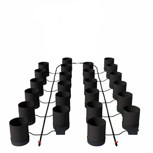 AutoPot 24 Pot GeoPot System with 5 Gallon Fabric Pots - Self-Watering, Gravity-Fed Hydroponic System (24Pot with No Tank) Indoor, Black