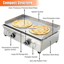 EQCOTWEA Stainless Steel 2800Pa LPG Grill Griddle 122°F-572°F Adjustable