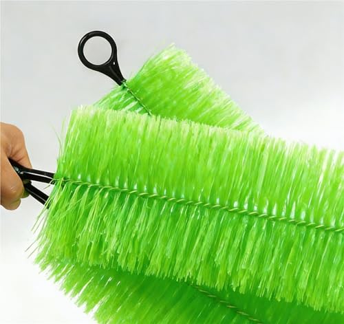 Jendfert 20 30 50 100 Pcs Green Fish Pond Filter Brushes for Pond & Aquarium Water Garden Pond, Durable Physical Mechanical Media Cleaning Brush for Water Filtration(100pcs,80cm/31.5in)