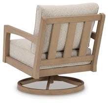 Signature Design by Ashley Hallow Creek Cottage Weather Resistant Outdoor Swivel Lounge with Cushion Light Brown Beige