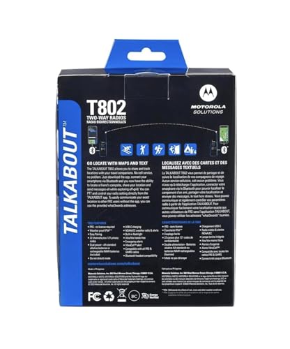 Motorola Solutions Talkabout T802 Portable FRS Two Way Radio 10 Pack Blue/Black